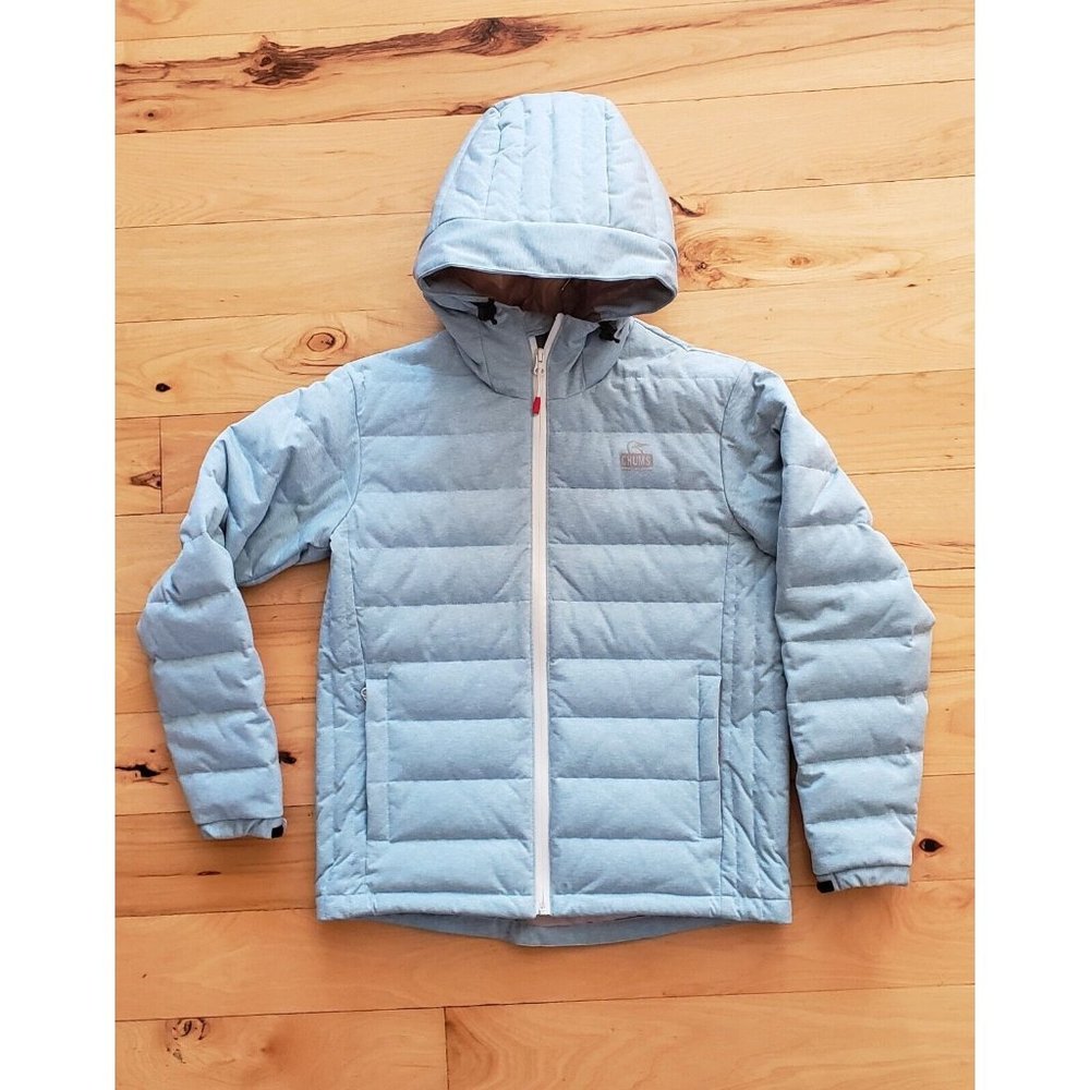 Hellowear Chums Down Parka Jacket Coat w/Hood Women's M Hurricane Utah Blue